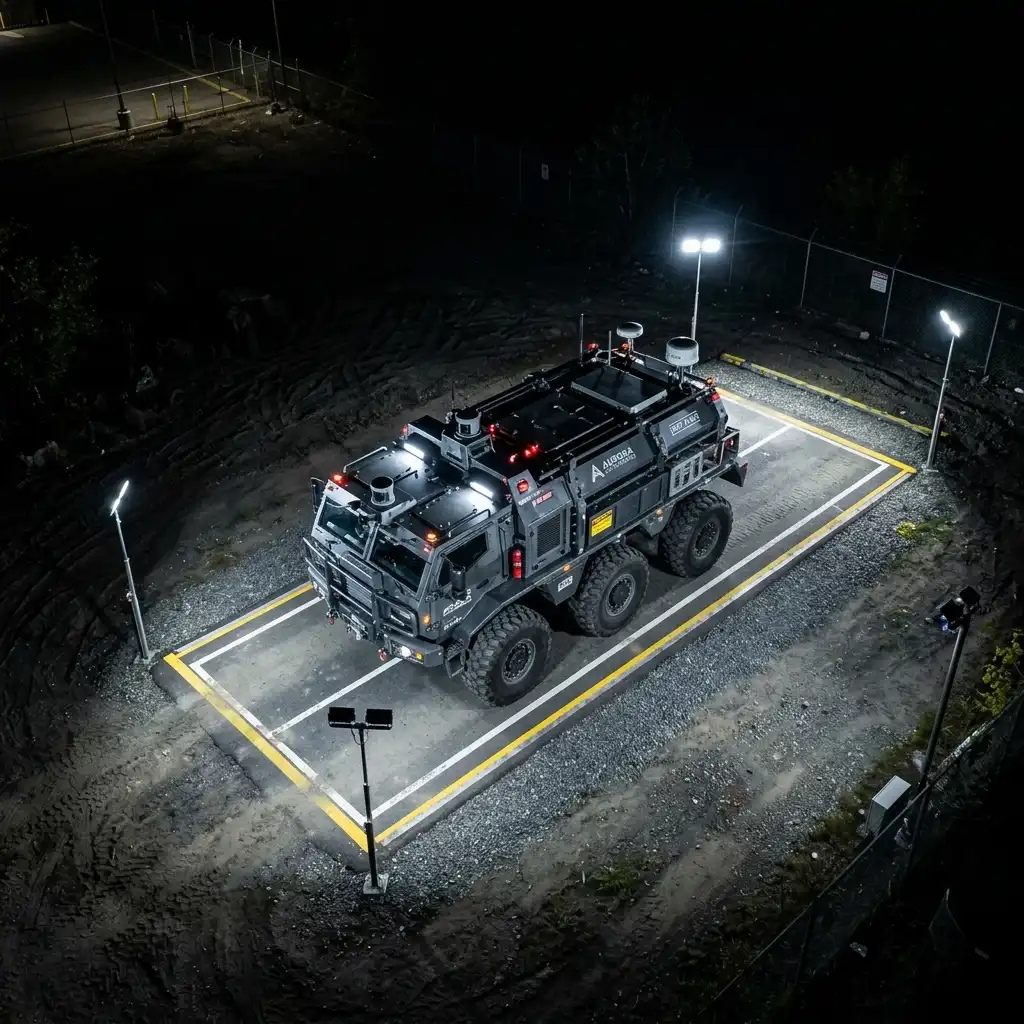 Autonomous ground vehicle in testing field