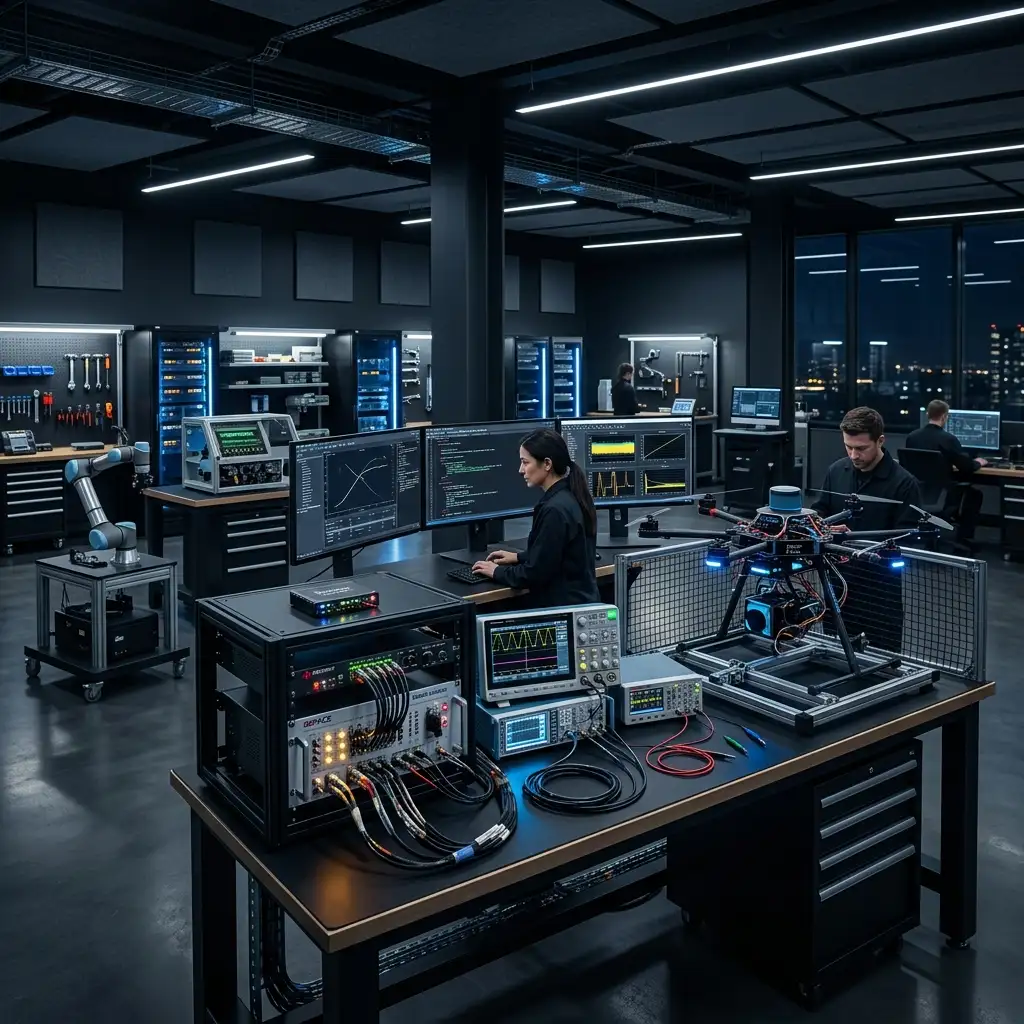 High-tech engineering lab for autonomous systems